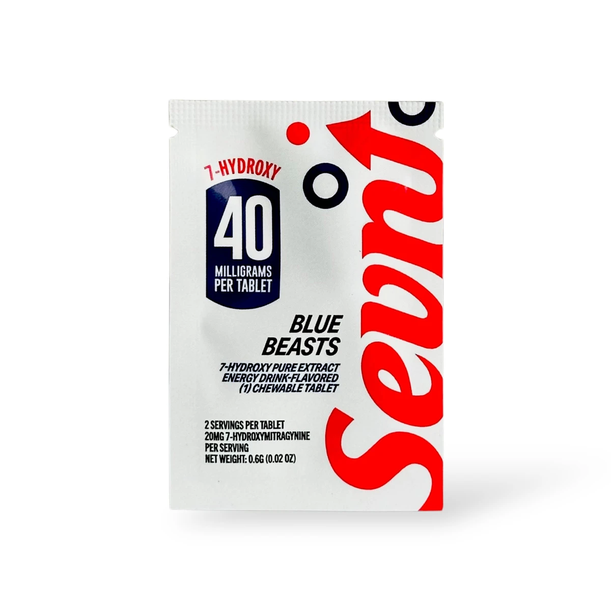Sevn-7-Hydroxy-Blue-Beasts-Tablet-Energy-Drink-40mg__68244 Sevn Blue Beasts 40mg 7-OH Energy Drink Flavor Chewable Tablets 1ct