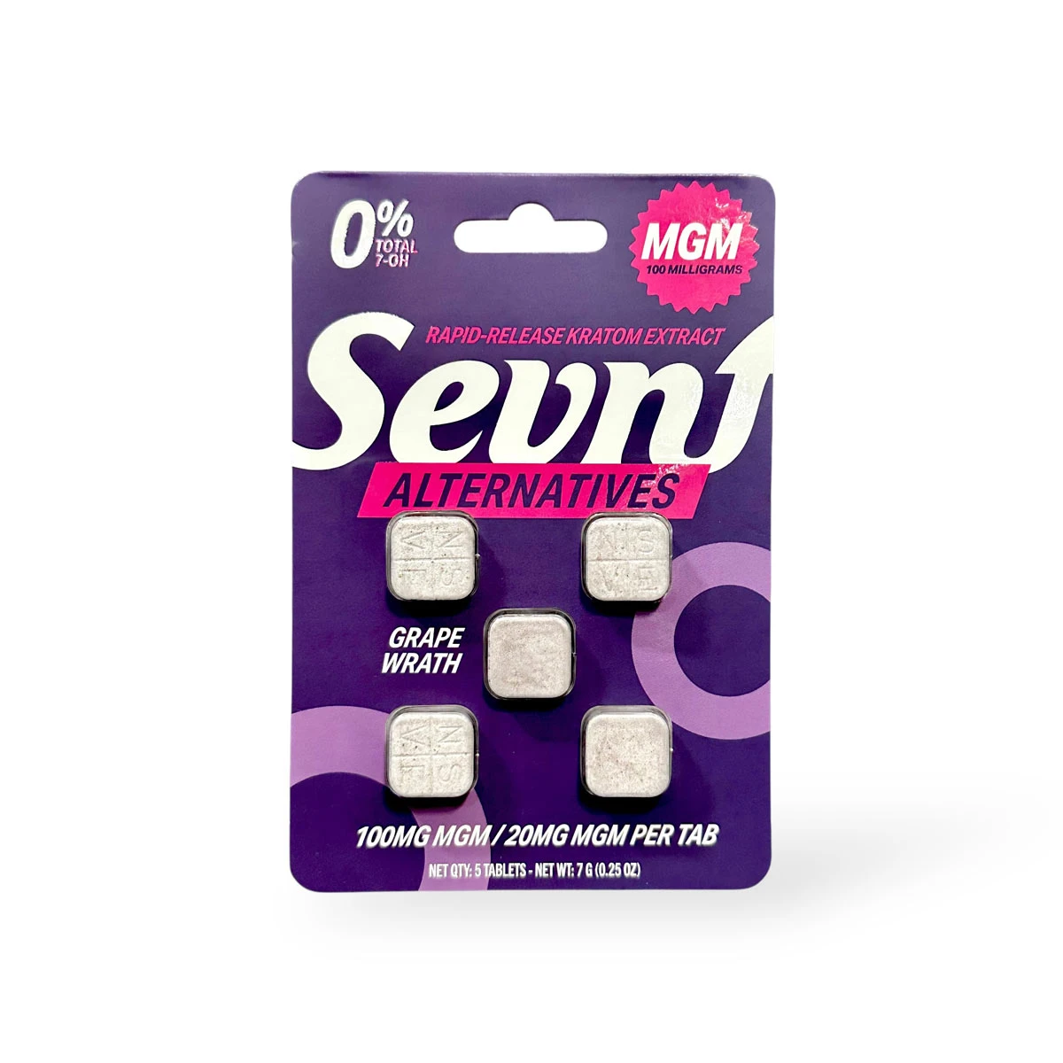 Sevn-Alternatives-MGM-Rapid-Release-Kratom-Extract-Tablet-Grape-Wrath-20mg-Per-Tablet-5ct__36403 Sevn Alternatives MGM Rapid-Release Kratom Extract Tablet Grape Wrath 20mg Per Tablet