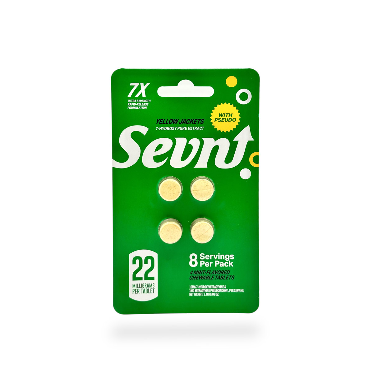 Sevn 7-Hydroxy with Pseudo Tablets Yellow Jackets 22mg Sevn 7-Hydroxy with Pseudo Tablets Yellow Jackets 22mg