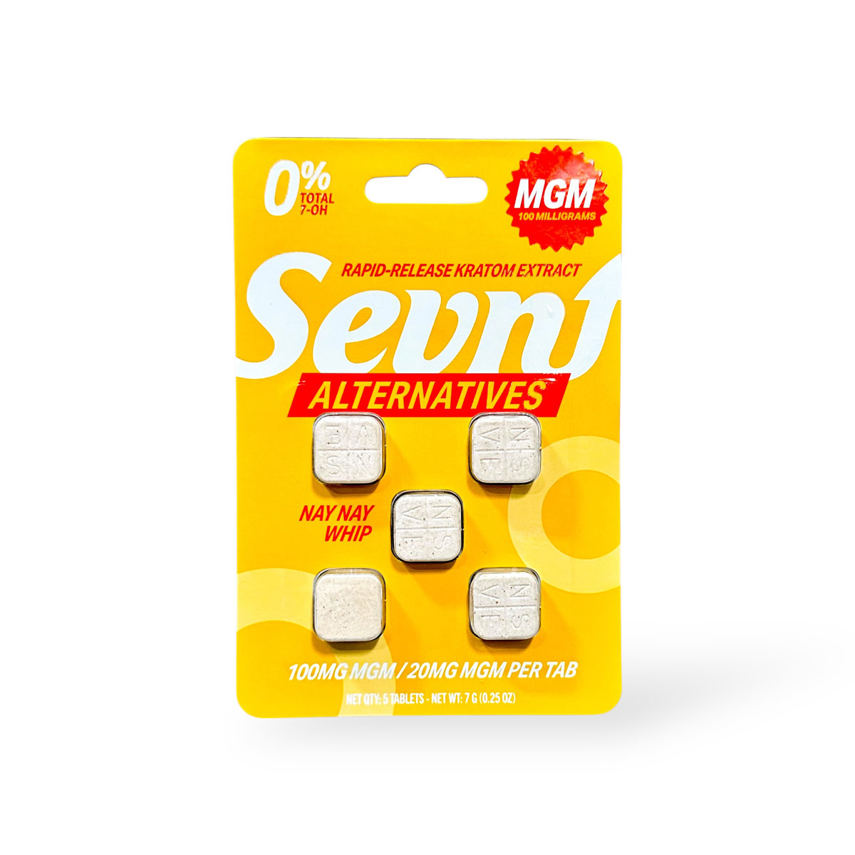 Sevn Alternatives MGM Rapid-Release Kratom Extract Tablet Nay Nay Whip 20mg Per Tablet Sevn Alternatives MGM Rapid-Release Kratom Extract Tablet Nay Nay Whip 20mg Per Tablet